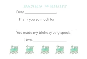 Easy Breezy Train Thank You Notes