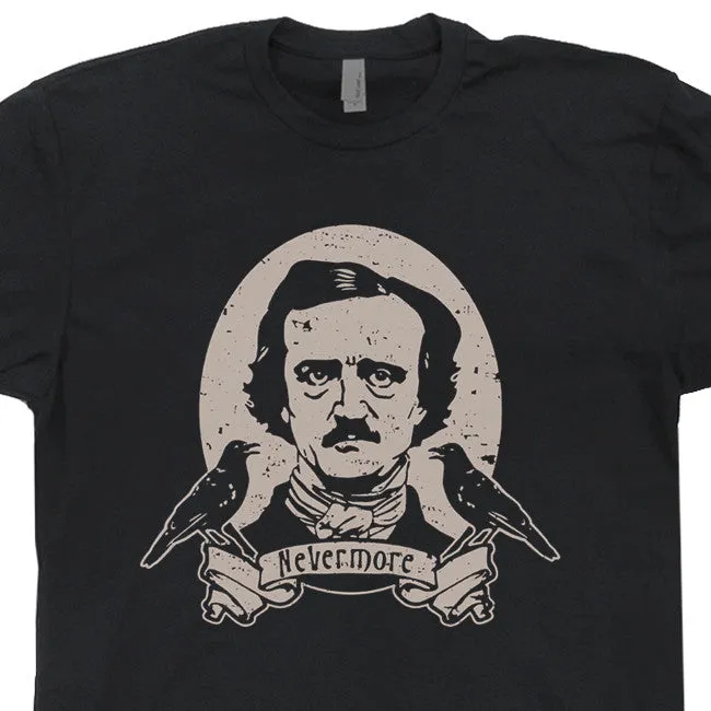 Edgar Allan Poe T Shirt Vintage Horror Movie T Shirt Literature Tees