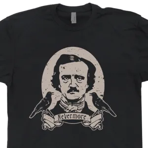 Edgar Allan Poe T Shirt Vintage Horror Movie T Shirt Literature Tees
