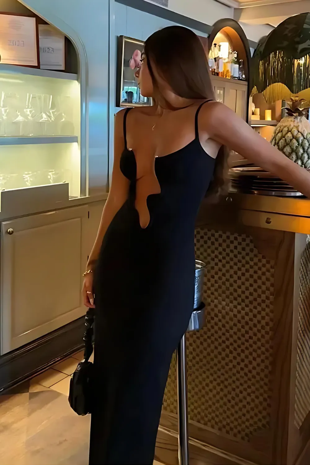 Elegant Hollow Out Sexy Long Dress