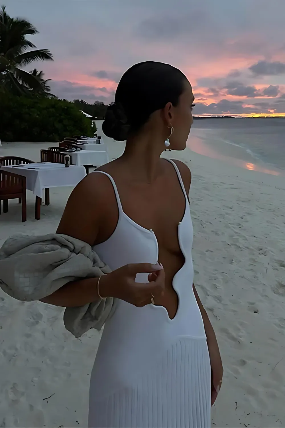 Elegant Hollow Out Sexy Long Dress
