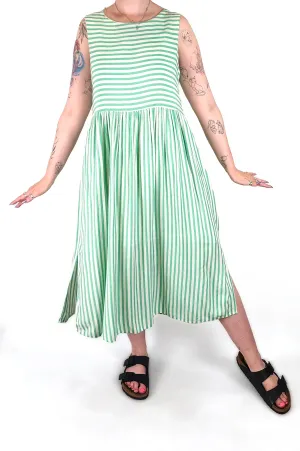 Elm green striped dress size 12