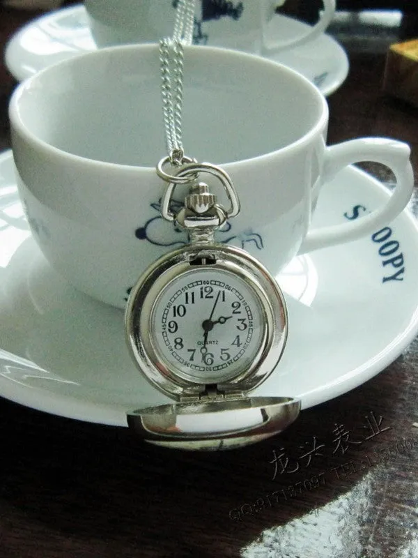 enameled pocket watch necklace