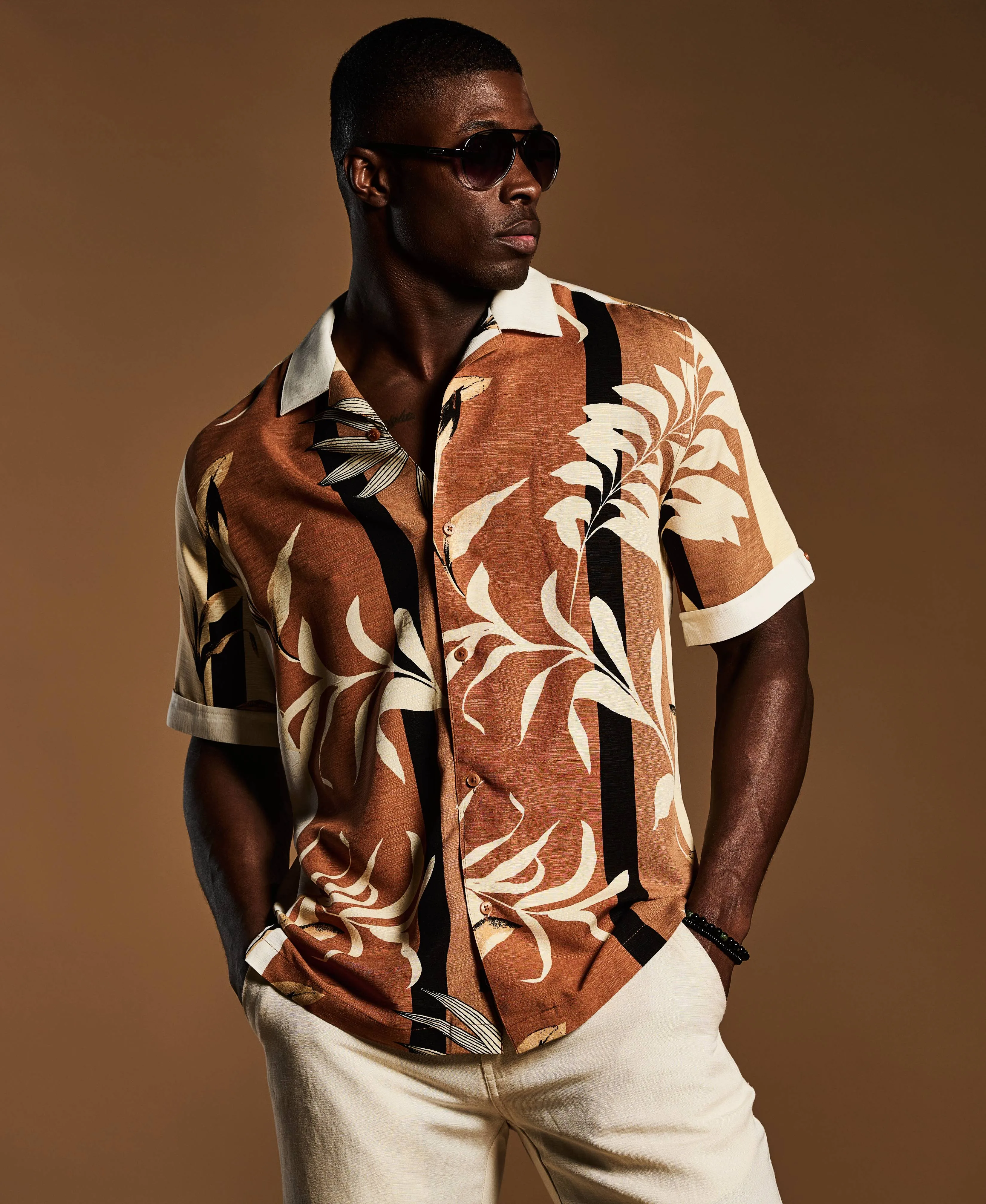 Engineered Stripe Print Shirt
