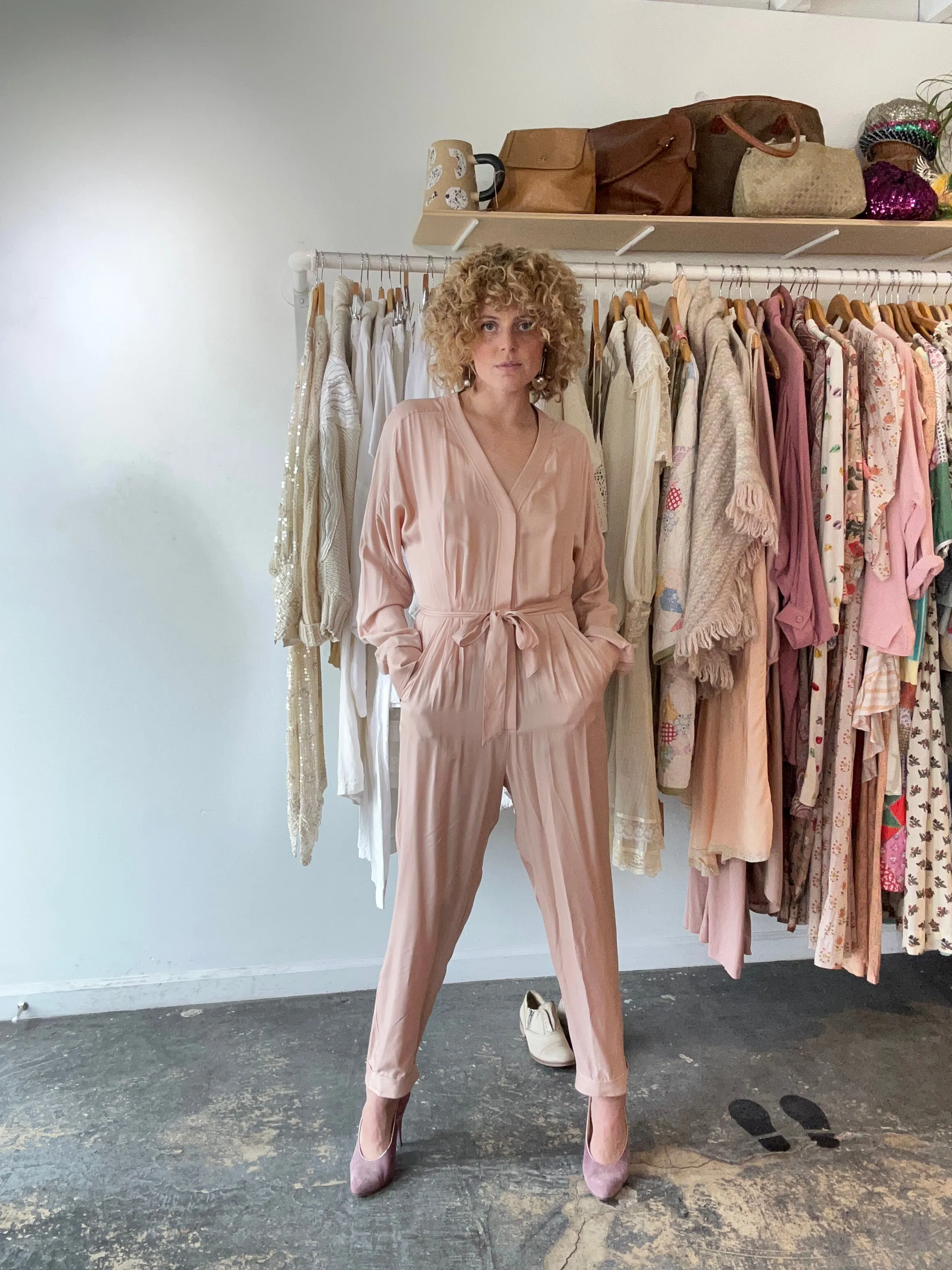 Equipment Pink Silk Jumpsuit