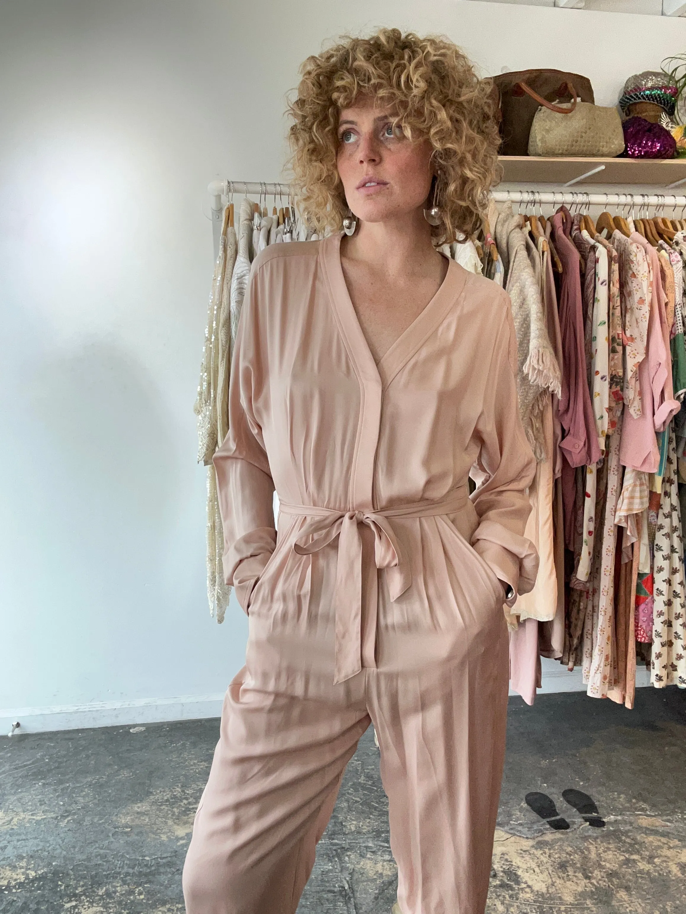 Equipment Pink Silk Jumpsuit