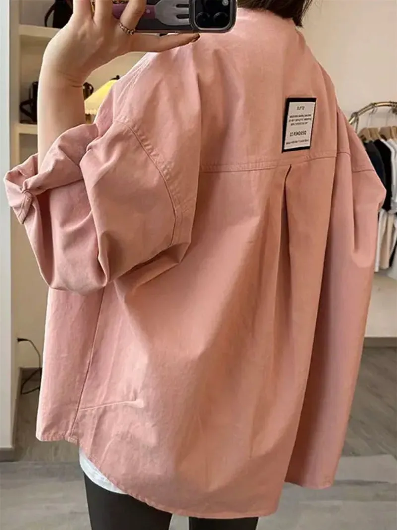 European Goods Mid-Length Outerwear Women's Top Loose Small 2024 Spring and Autumn Design Sense Retro Idle Style Shirts