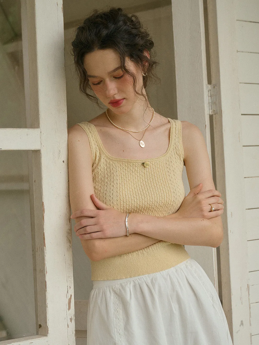 【Final Sale】Freya Suspender Knitted Top