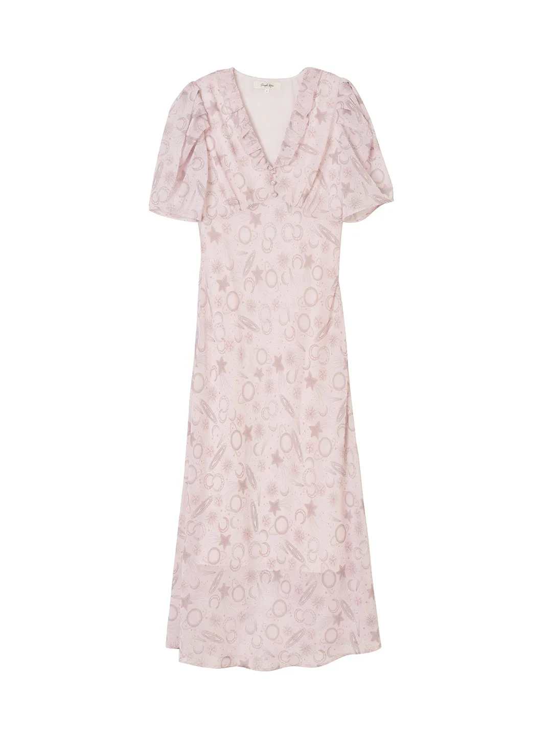 【Final Sale】Rylee Puff Short Sleeve Light Purple Printed Dress