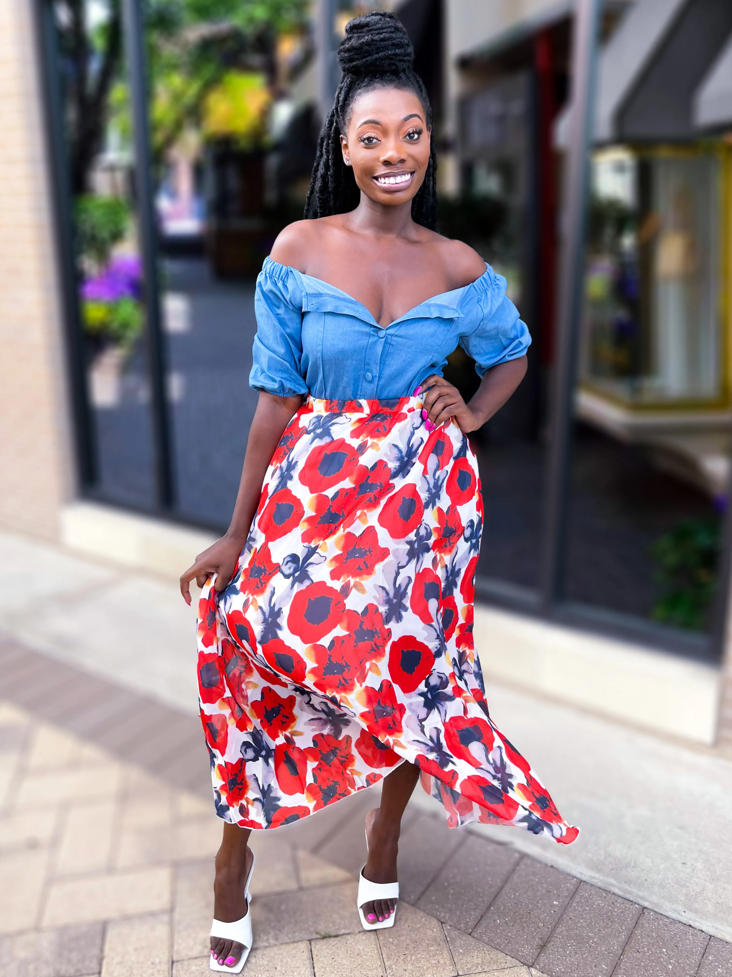 Floral Print Maxi Skirt