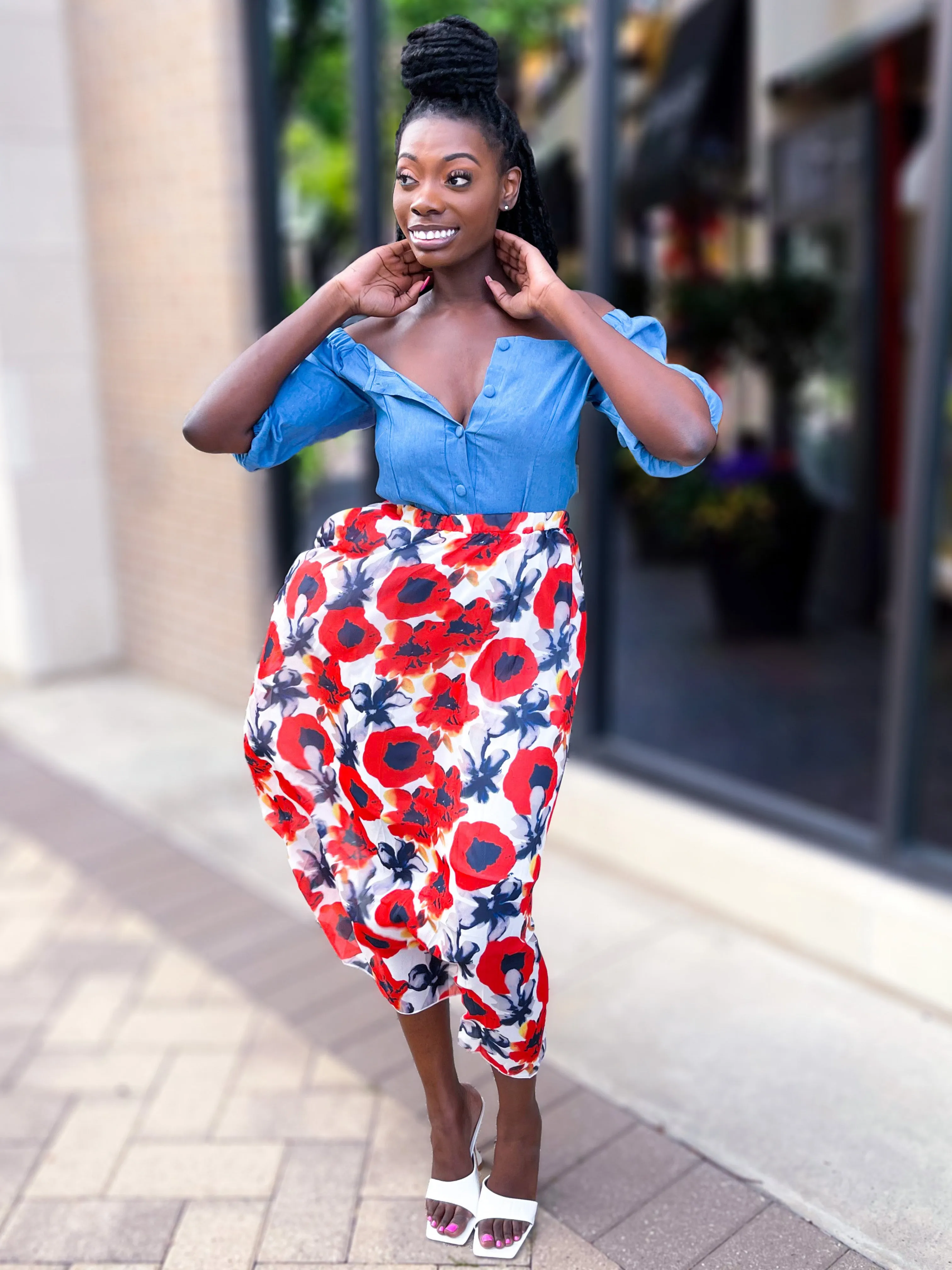 Floral Print Maxi Skirt