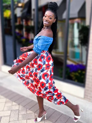 Floral Print Maxi Skirt
