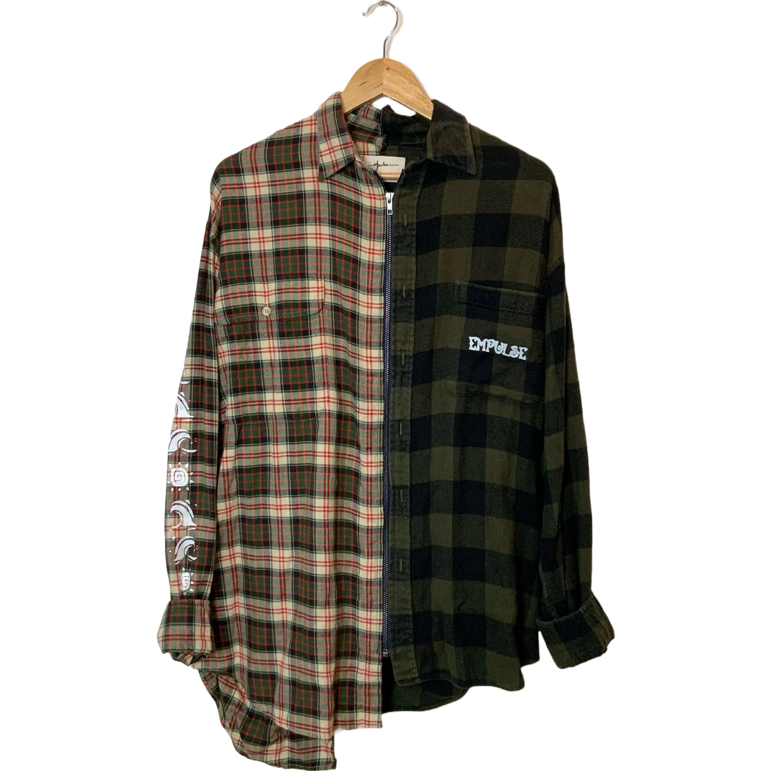 Forest Green Zip Split Flannel