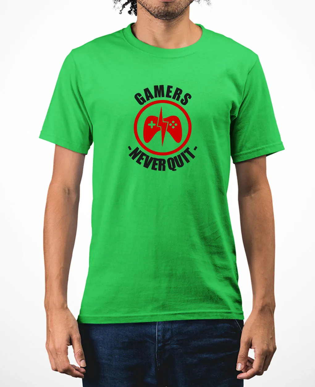 Gamer never quit funny geek t-shirt video game tee