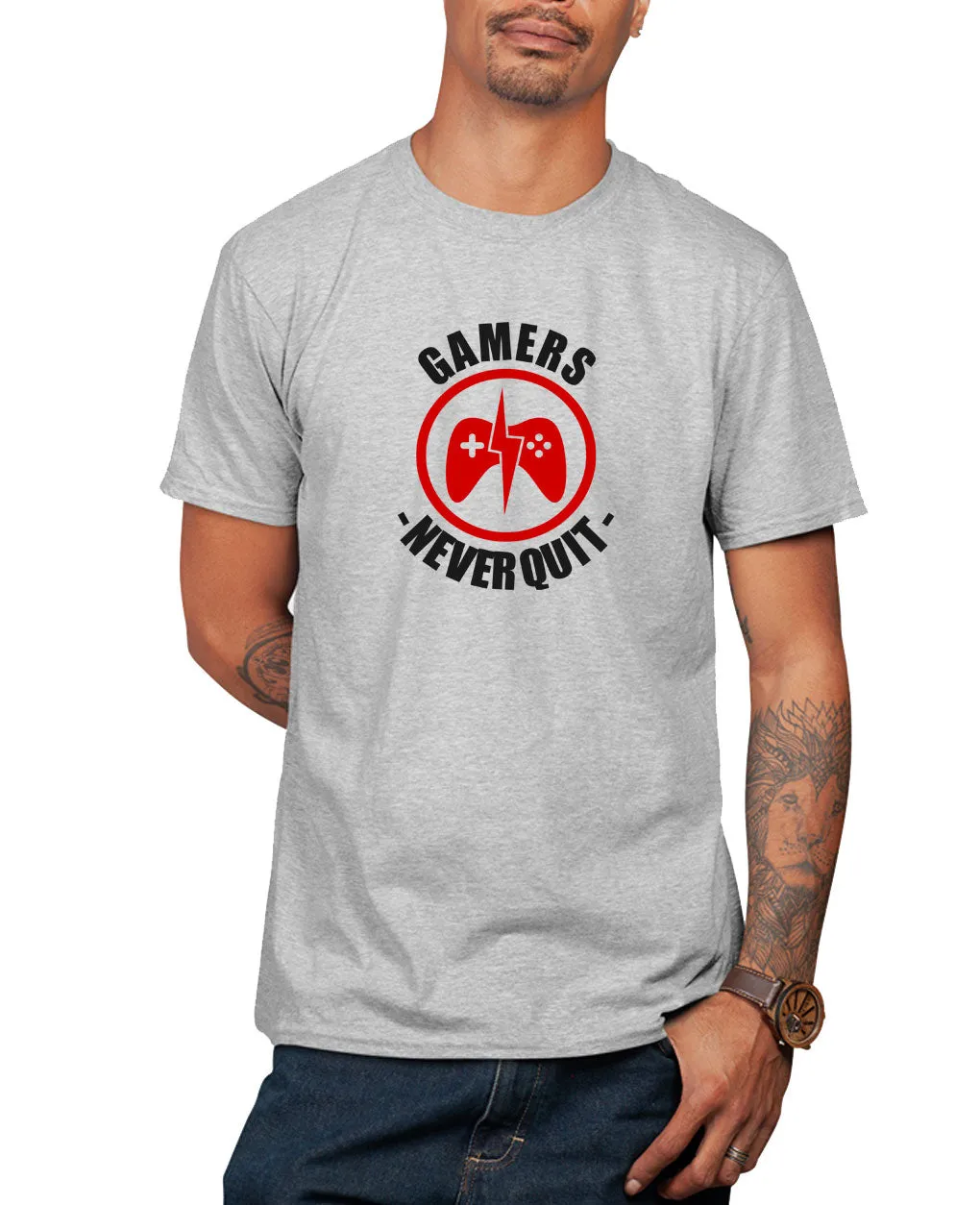 Gamer never quit funny geek t-shirt video game tee
