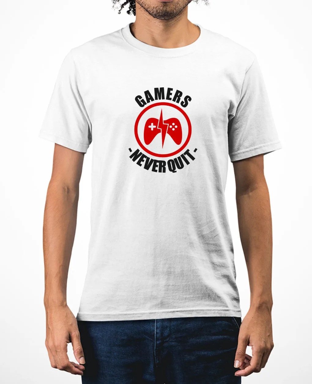 Gamer never quit funny geek t-shirt video game tee
