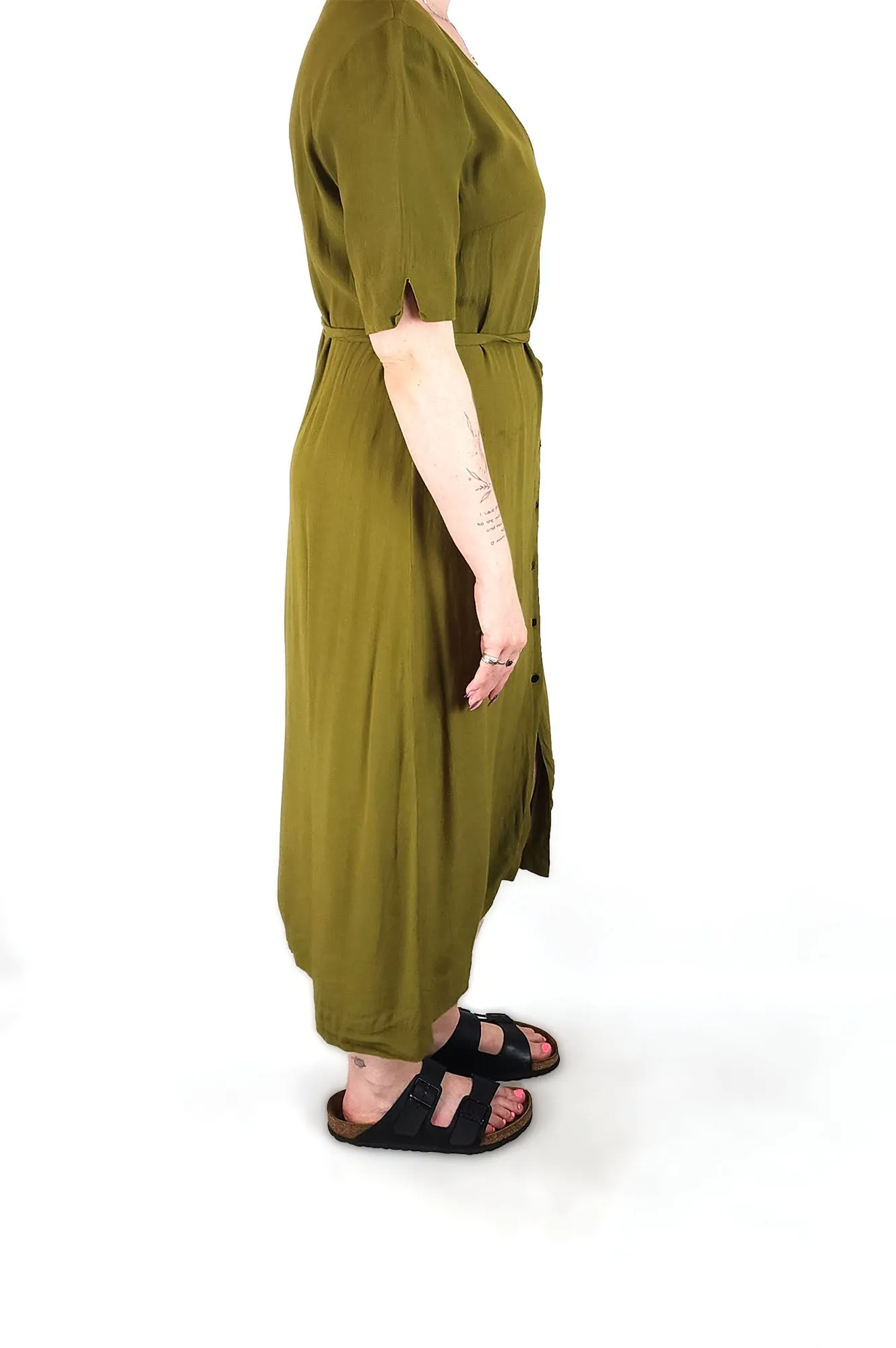 Gorman olive green dress size 12 (note: slight mark)