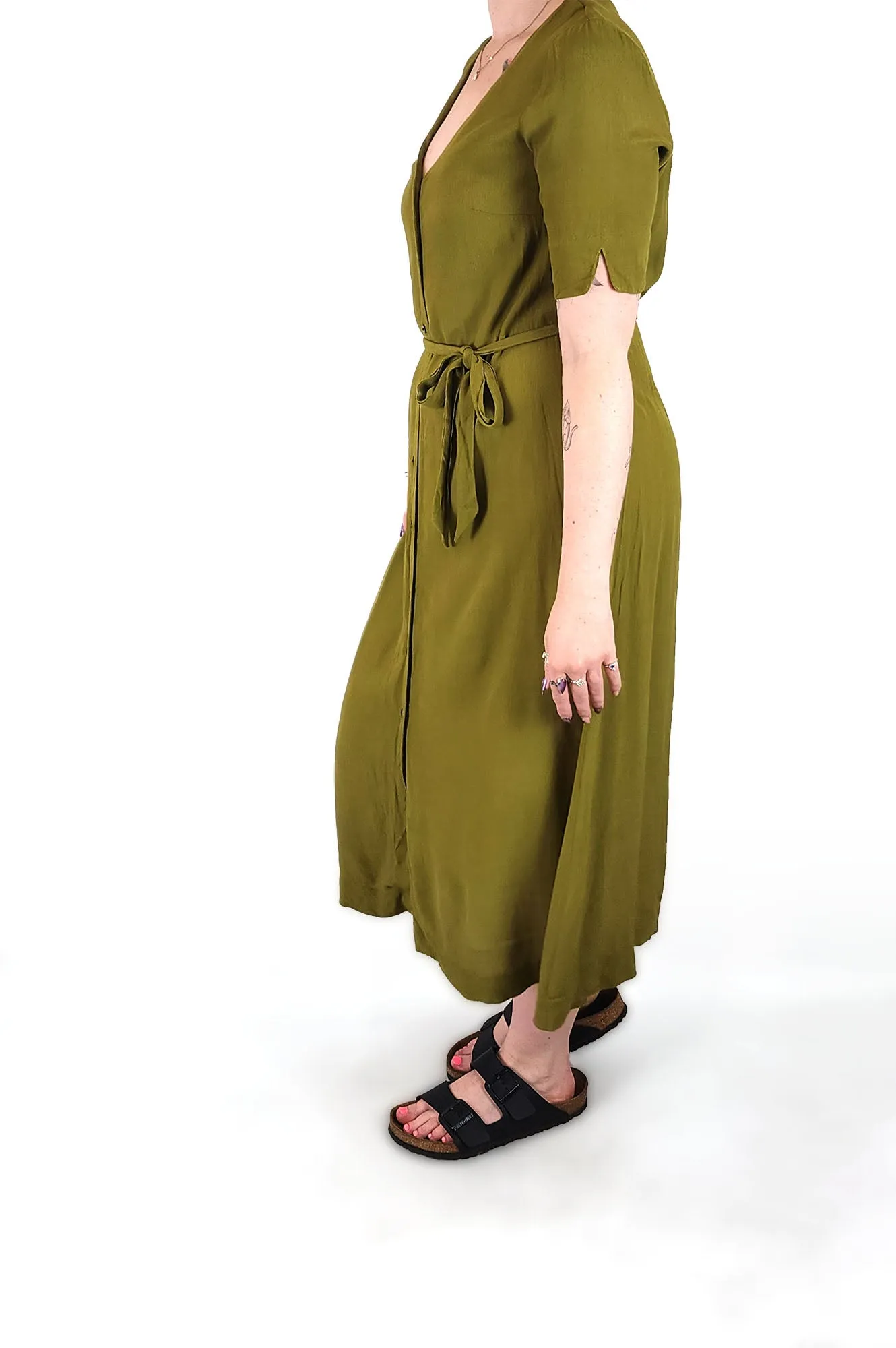 Gorman olive green dress size 12 (note: slight mark)