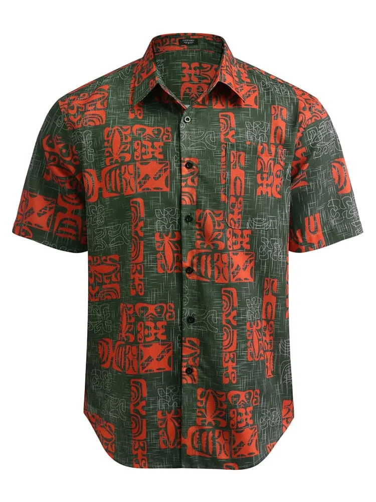 Hawaiian Tropical Button Down Vintage Floral Shirt (US Only)