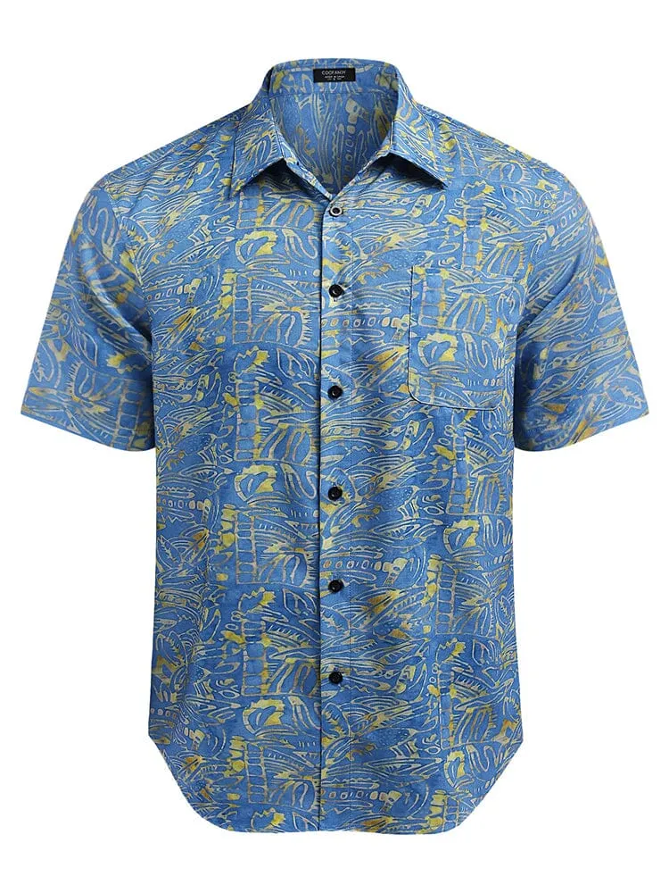 Hawaiian Tropical Button Down Vintage Floral Shirt (US Only)