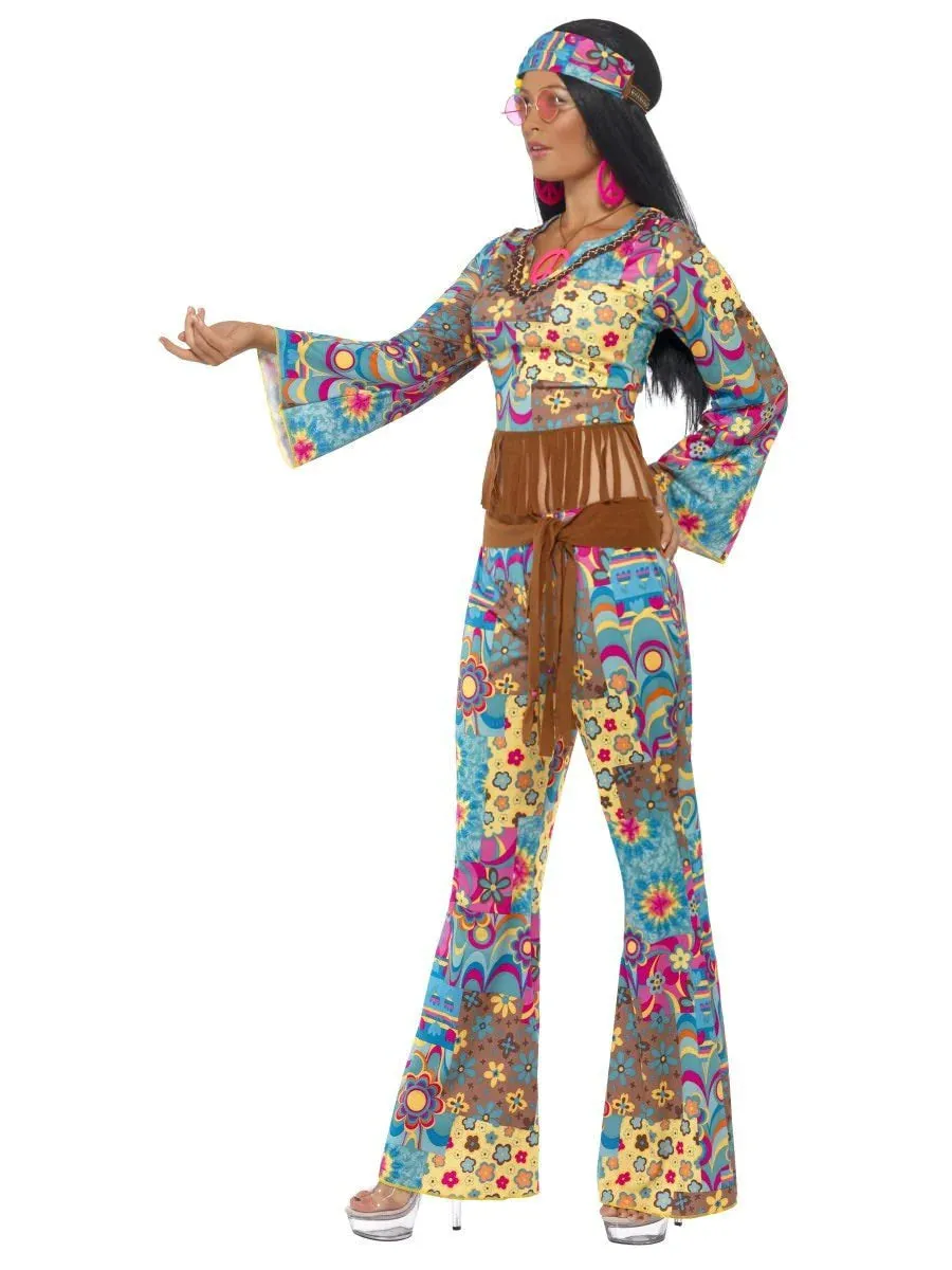 Hippy Flower Power Costume 60's Multi-Colored