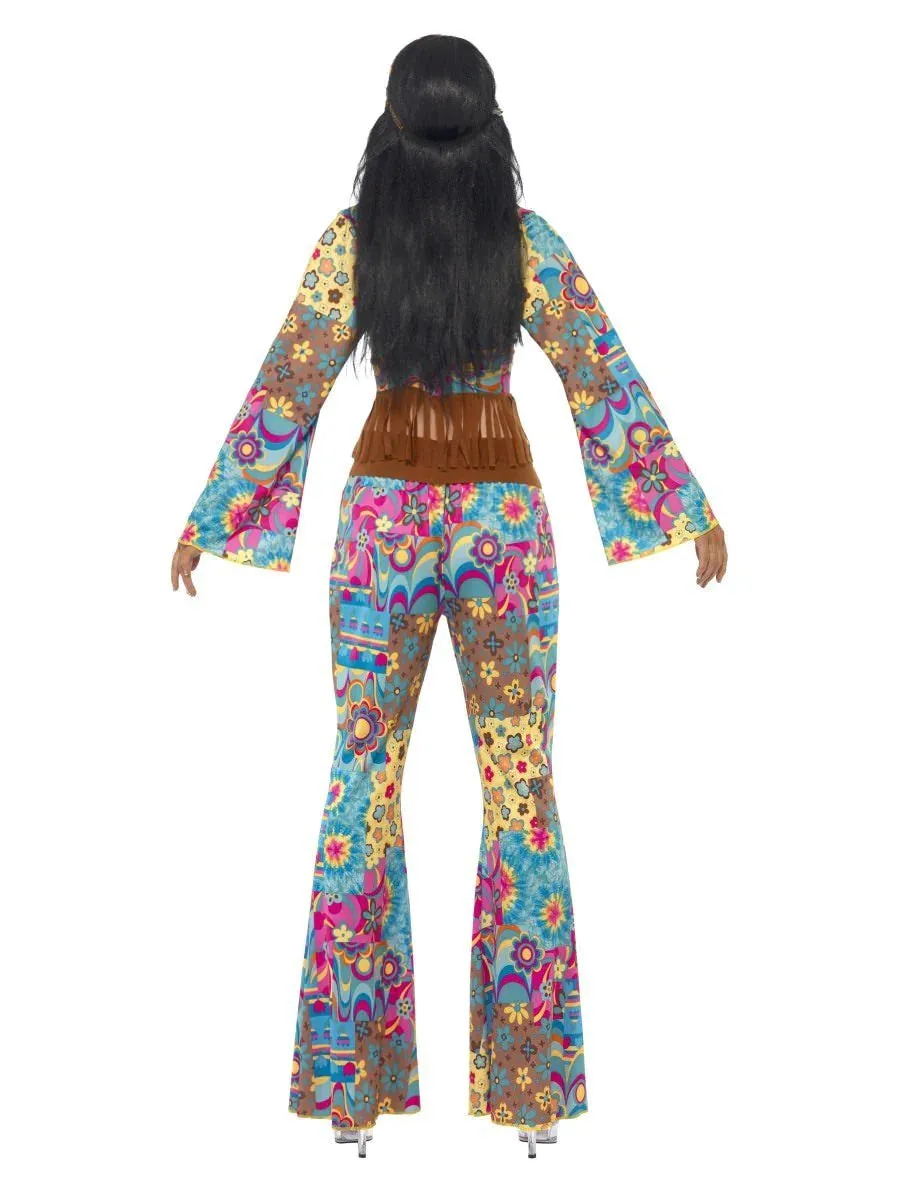 Hippy Flower Power Costume 60's Multi-Colored