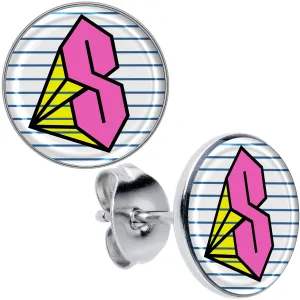 Hot Pink Cool S Stud Earrings