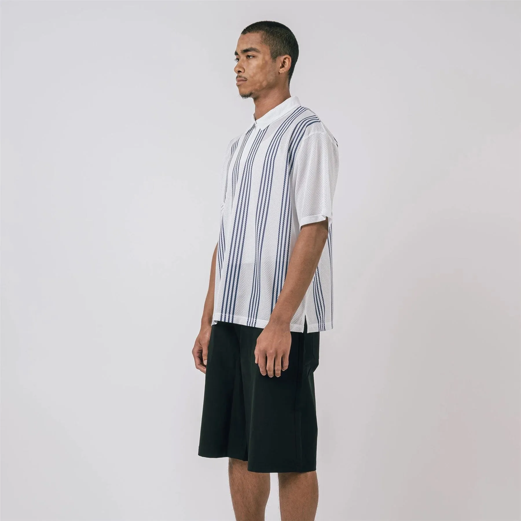 Howards Mesh Zip Polo White/Purple