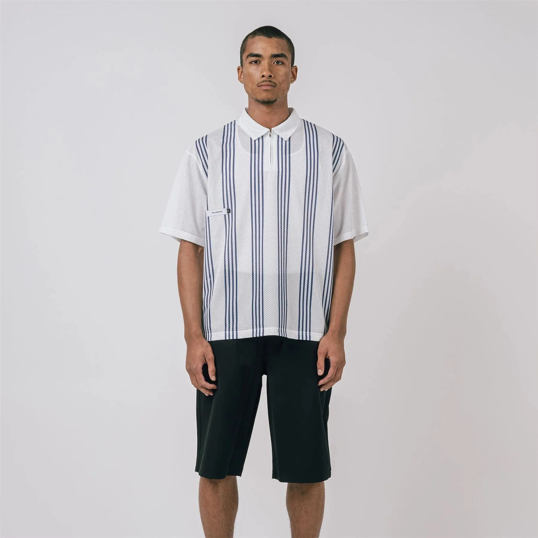 Howards Mesh Zip Polo White/Purple