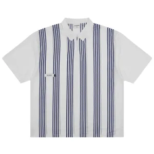 Howards Mesh Zip Polo White/Purple