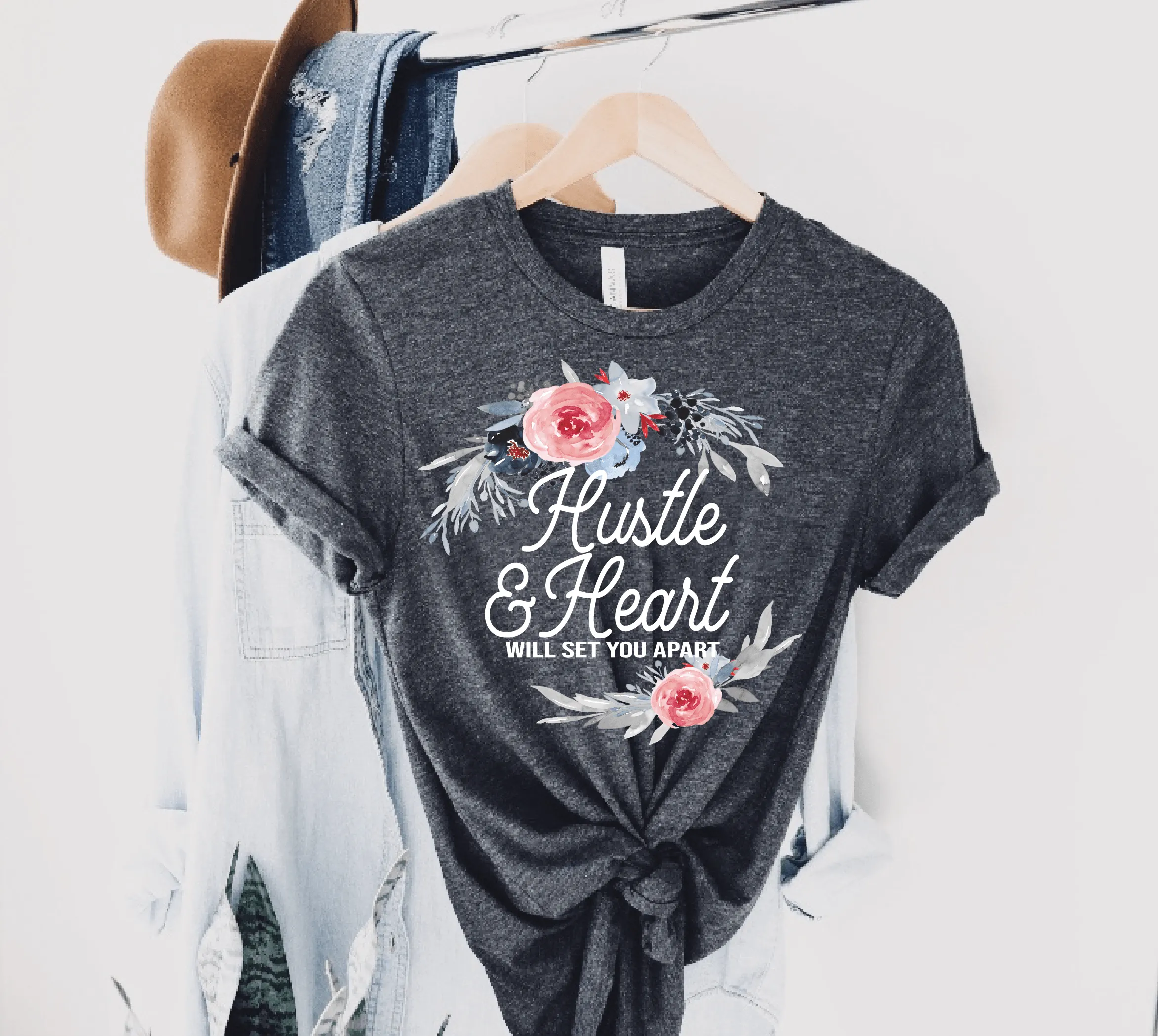 Hustle And Heart Shirt | Unisex Crew