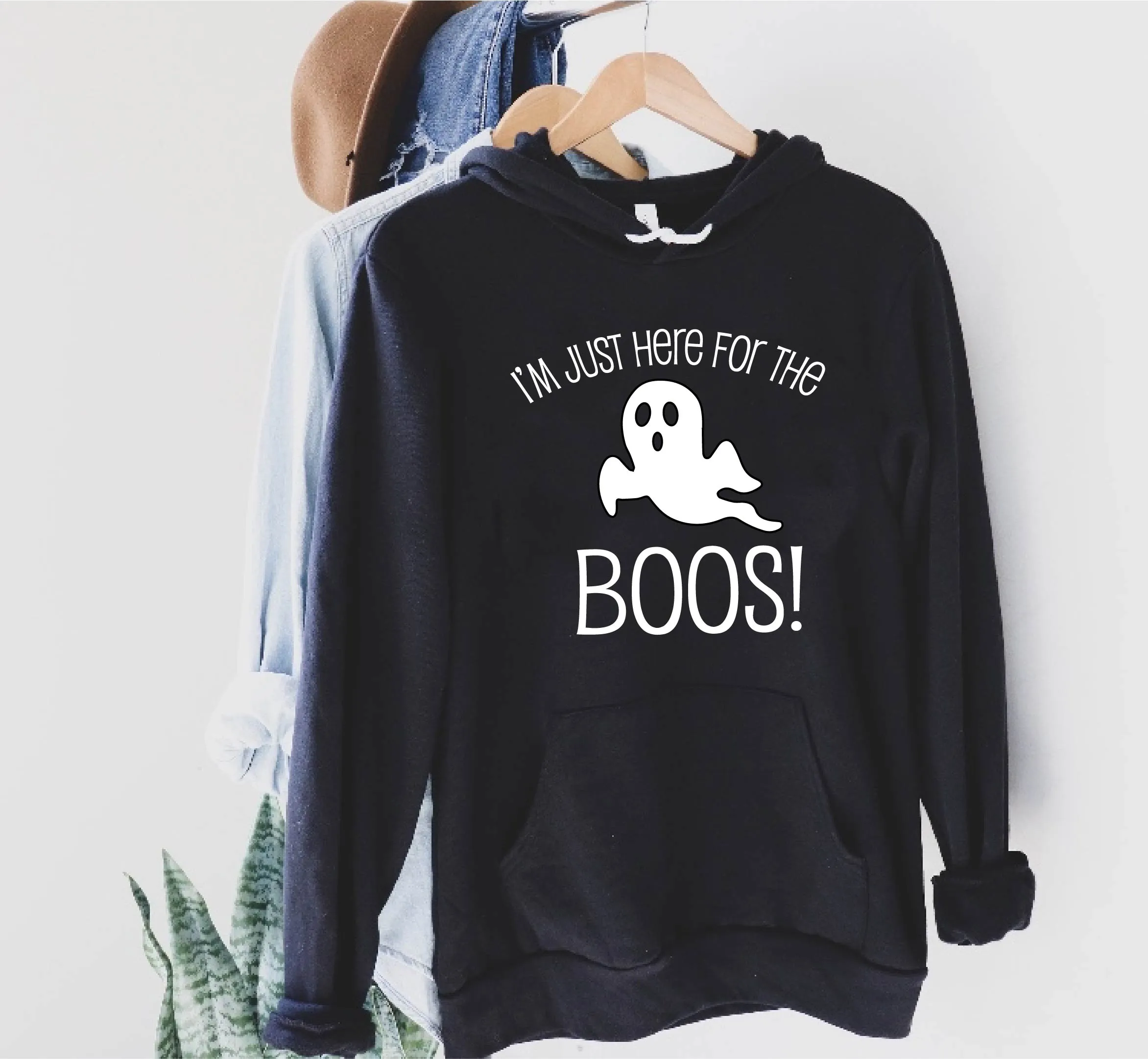 Im Just Here For The Boos Hoodie | Halloween Hoodie | Soft Unisex Fleece Hoodie
