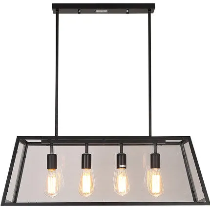 Industrial Retro Wrought Iron Glass Pendant