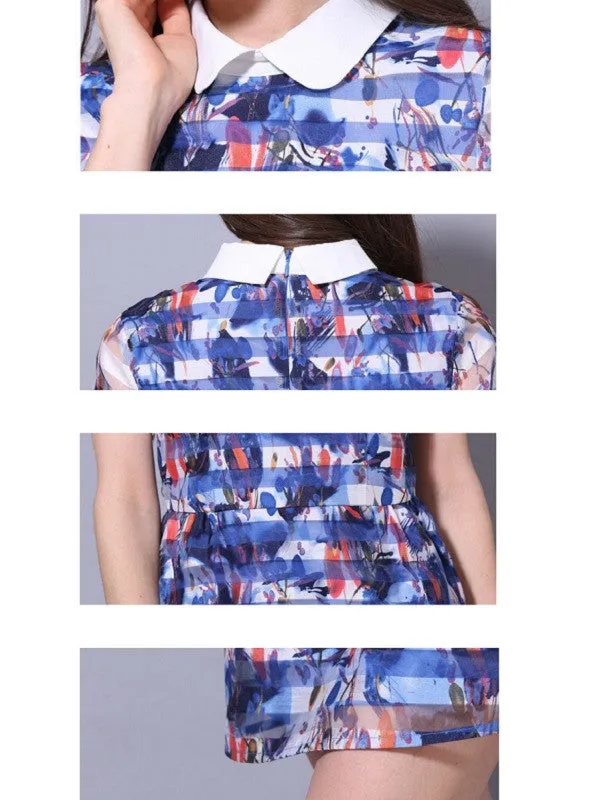ink stripes sheer dress