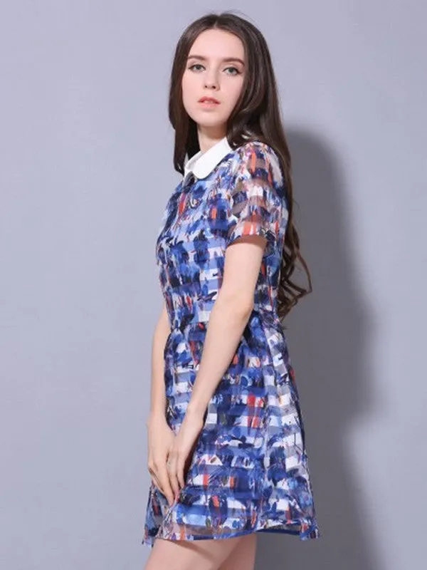 ink stripes sheer dress