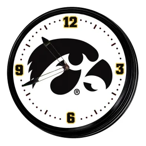 Iowa Hawkeyes: Retro Lighted Wall Clock