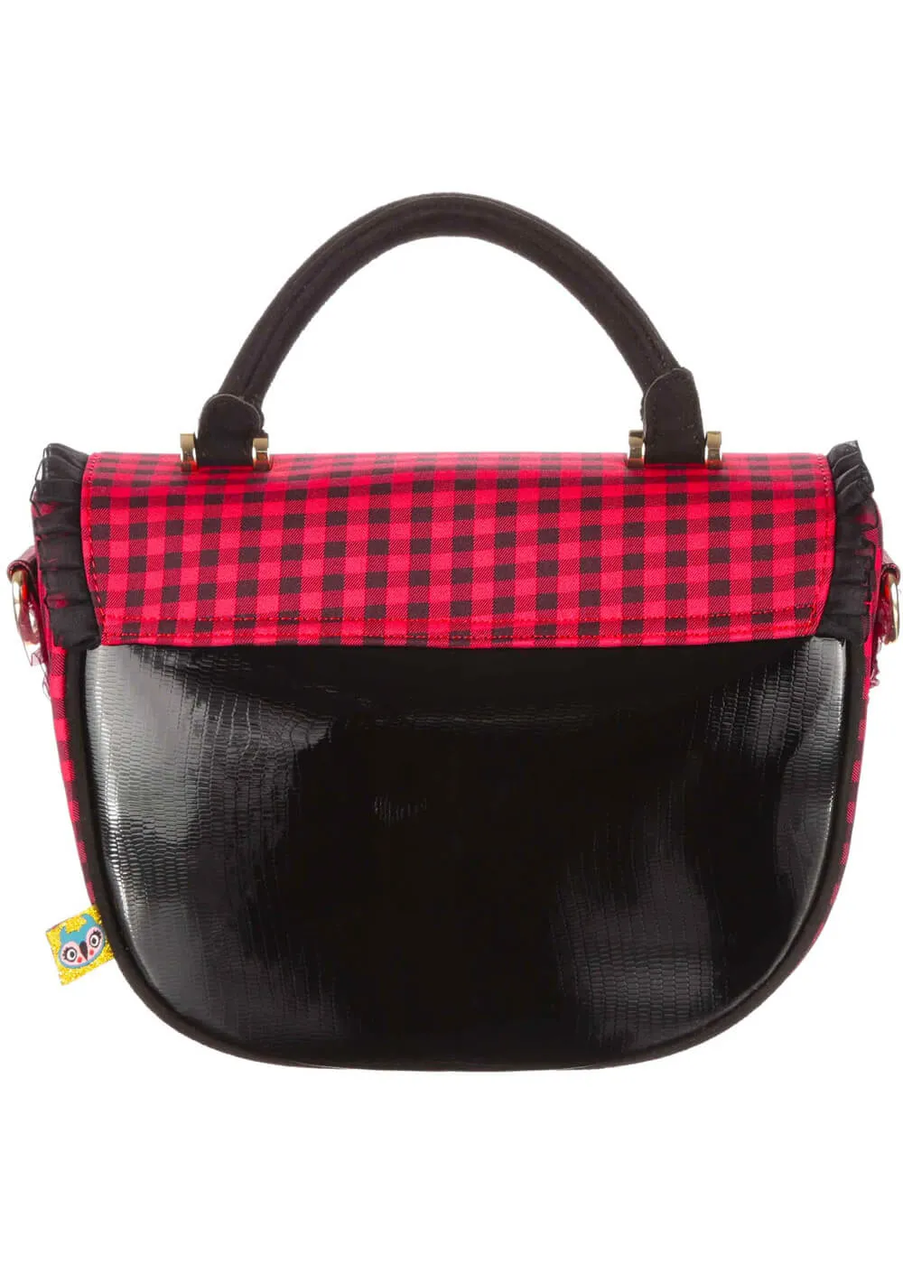 Irregular Choice Easy Breezy Hearts Cinch Bag Black Red