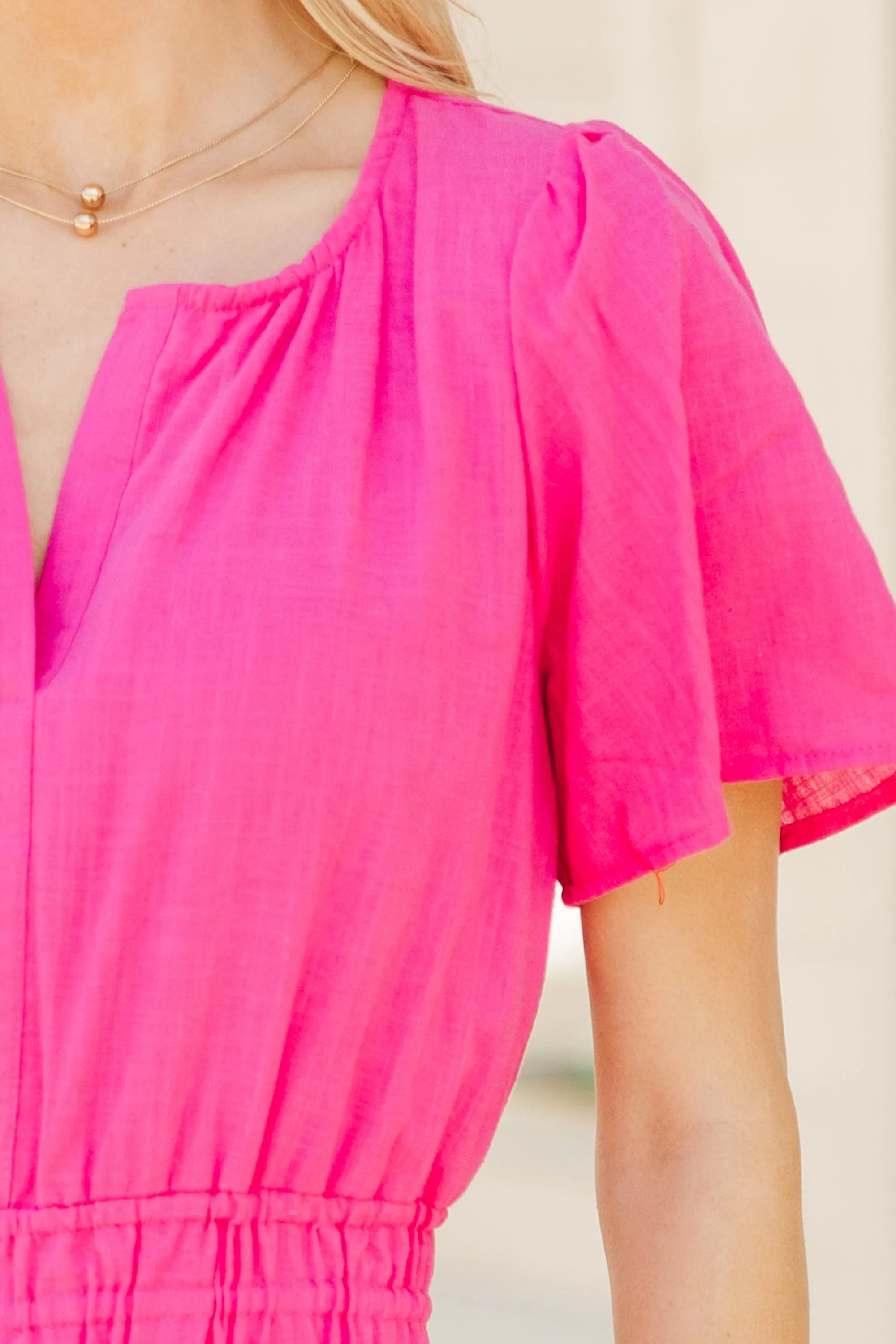 It's In The Air Fuchsia Pink Jumpsuit