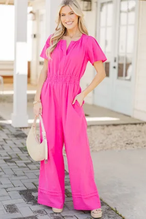 It's In The Air Fuchsia Pink Jumpsuit