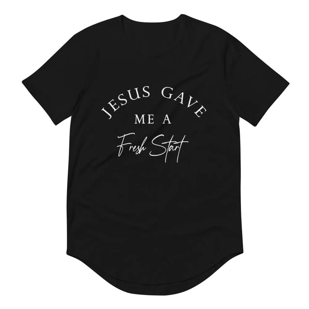 JESUS Gave Me a Fresh Start Curved Hem T-Shirt