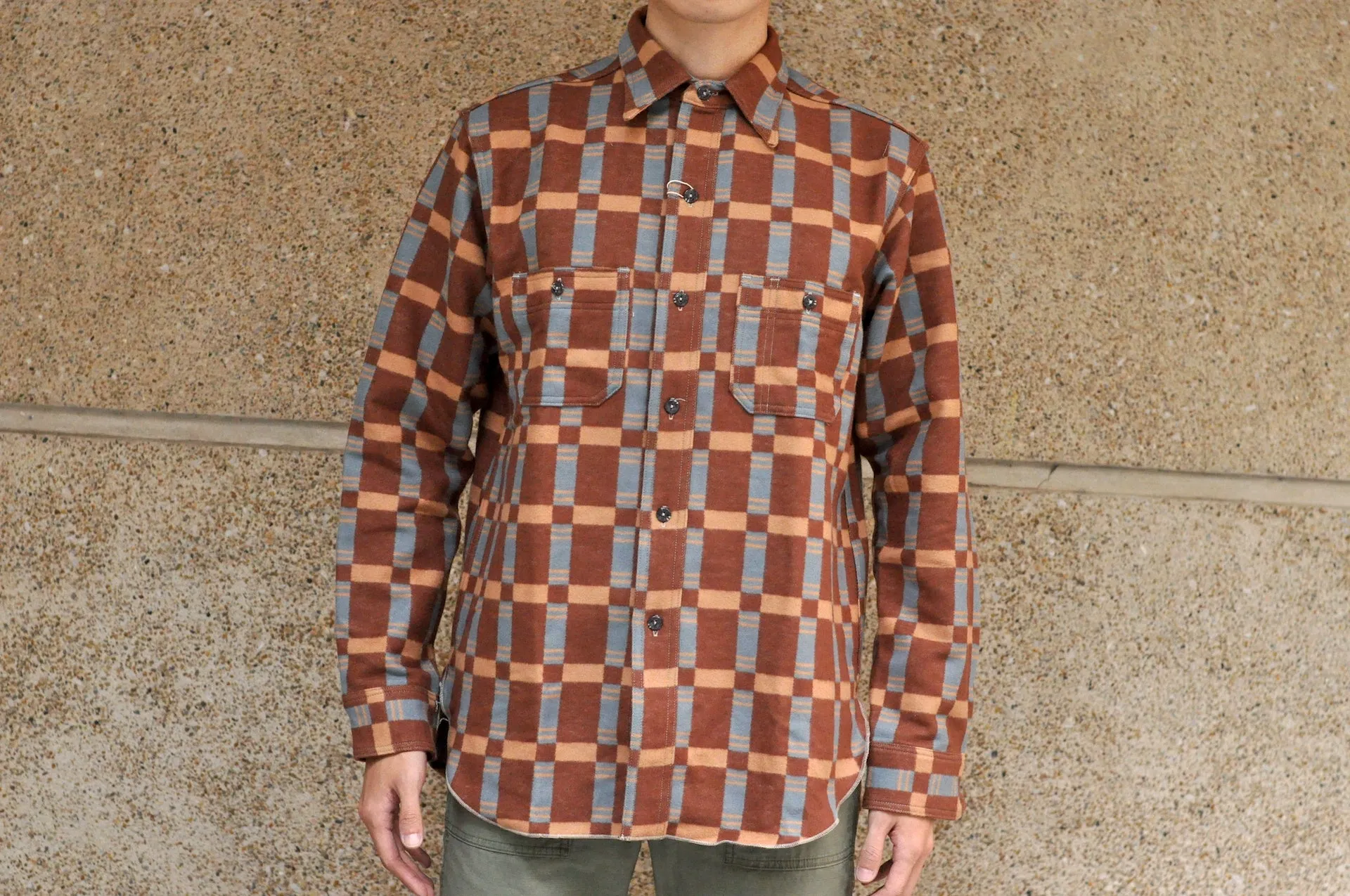 John Gluckow X Warehouse 13oz "The Heater" Heavyweight Flannel Workshirt (Brown)