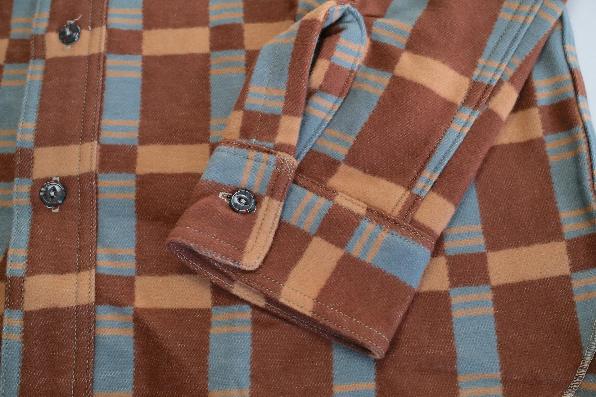 John Gluckow X Warehouse 13oz "The Heater" Heavyweight Flannel Workshirt (Brown)