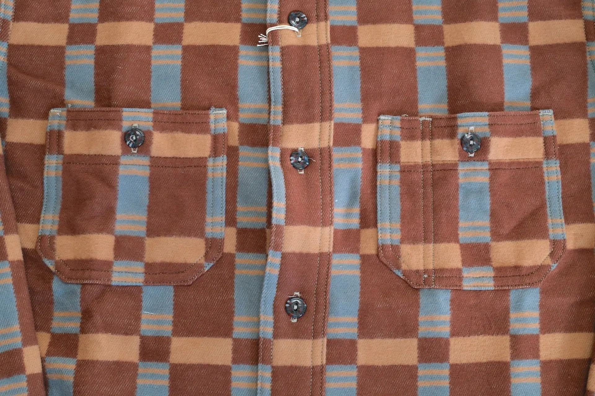 John Gluckow X Warehouse 13oz "The Heater" Heavyweight Flannel Workshirt (Brown)