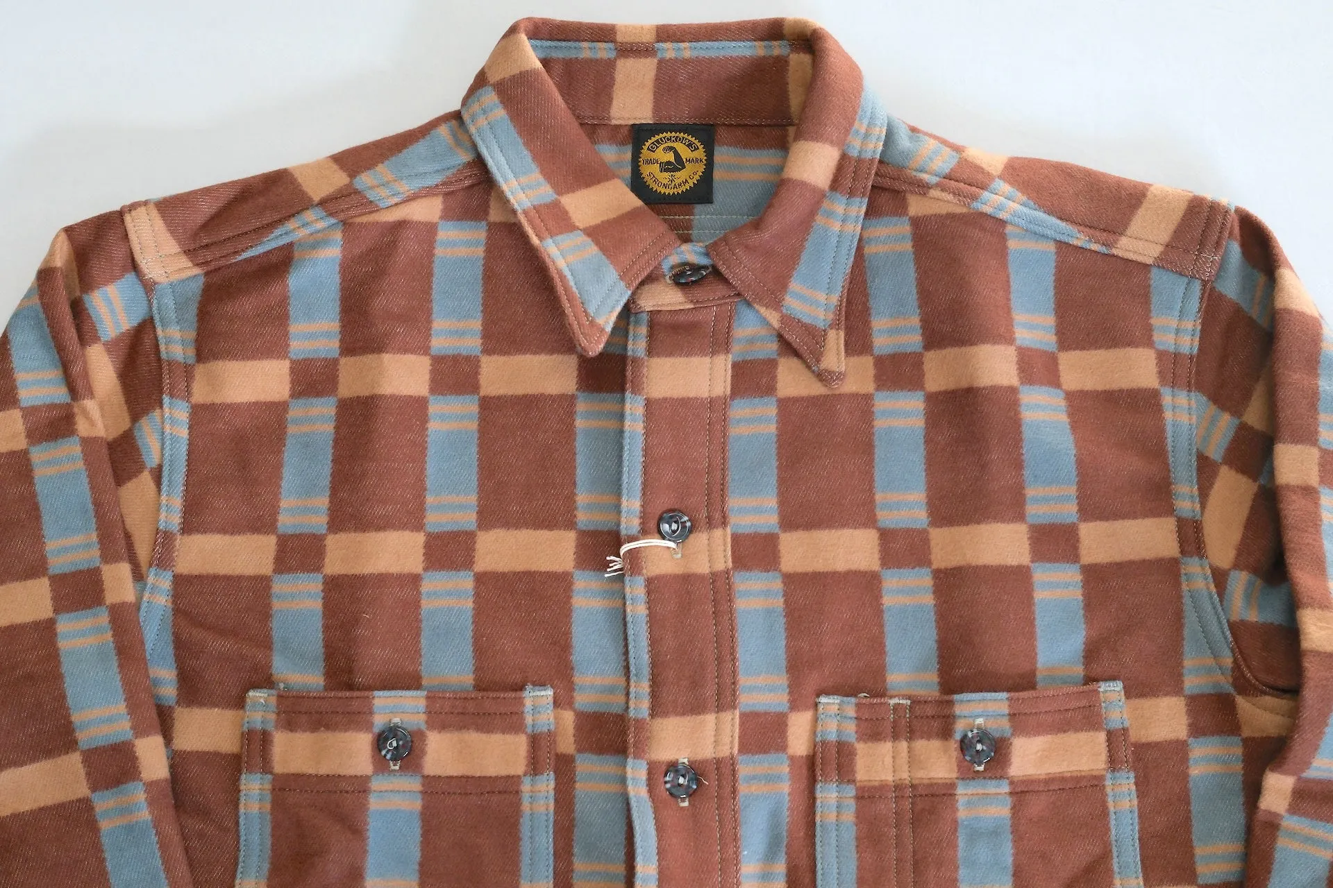 John Gluckow X Warehouse 13oz "The Heater" Heavyweight Flannel Workshirt (Brown)