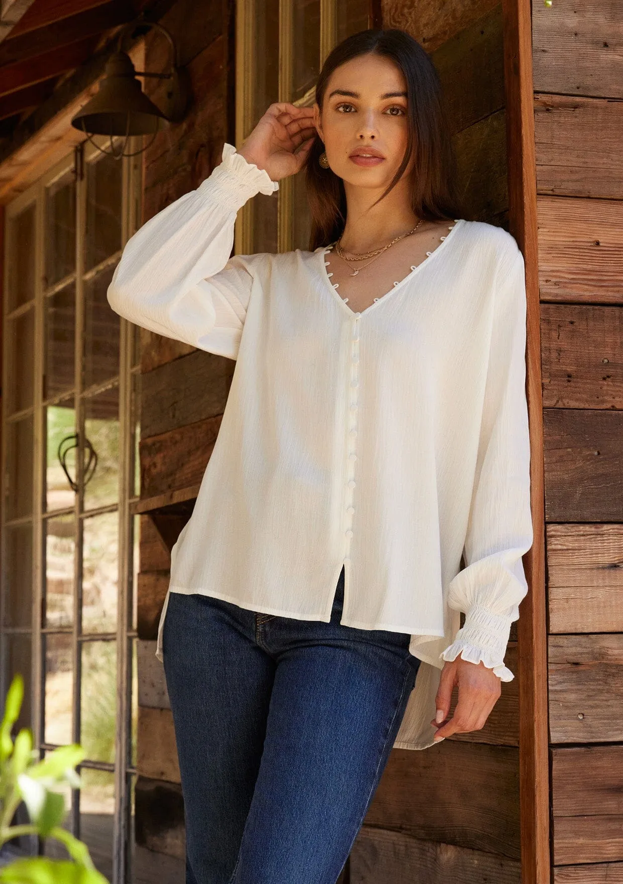 Kasia Button Front Blouse