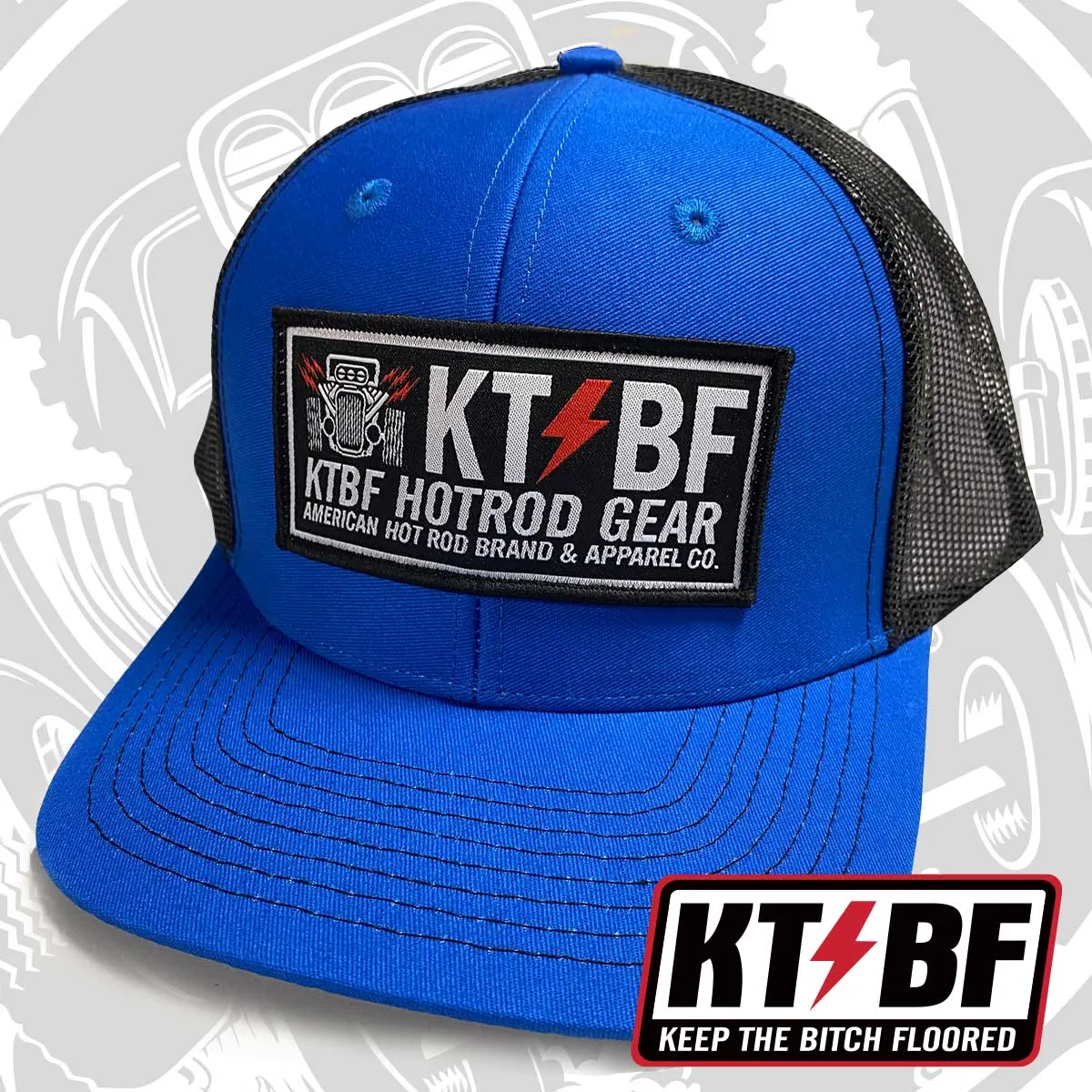 KTBF "Retro Rod" Series Snapbacks | Black, Blue, Red, & Gray