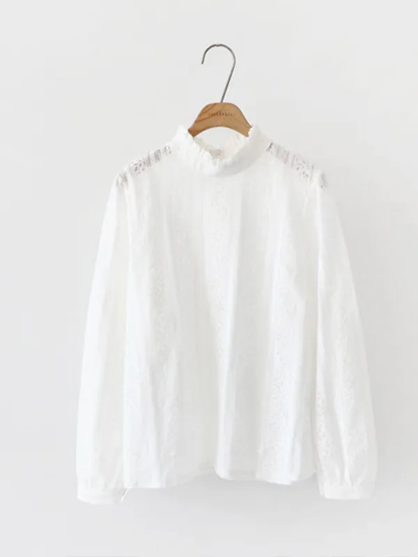 lace ruffled collar top