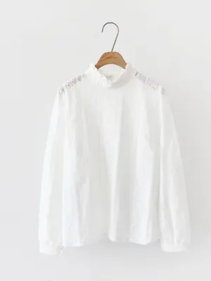lace ruffled collar top