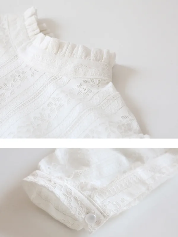 lace ruffled collar top