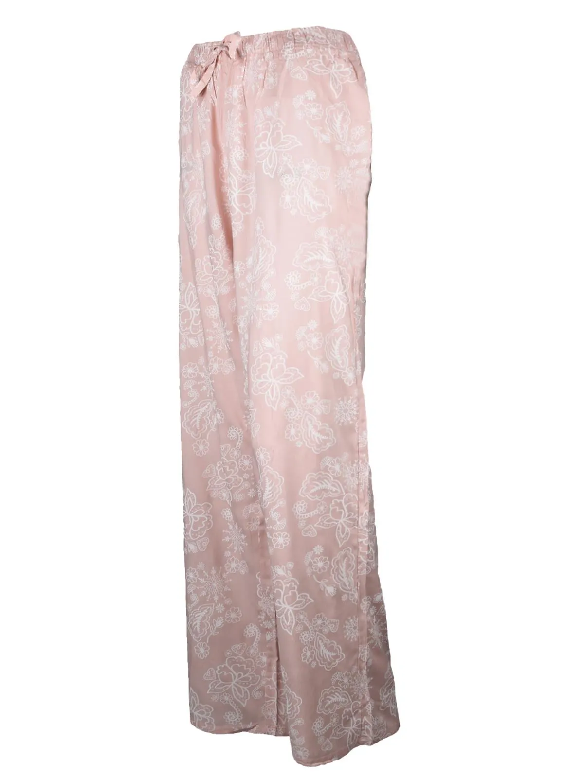 Ladies Printed Wide Leg Capri Trouser Pink